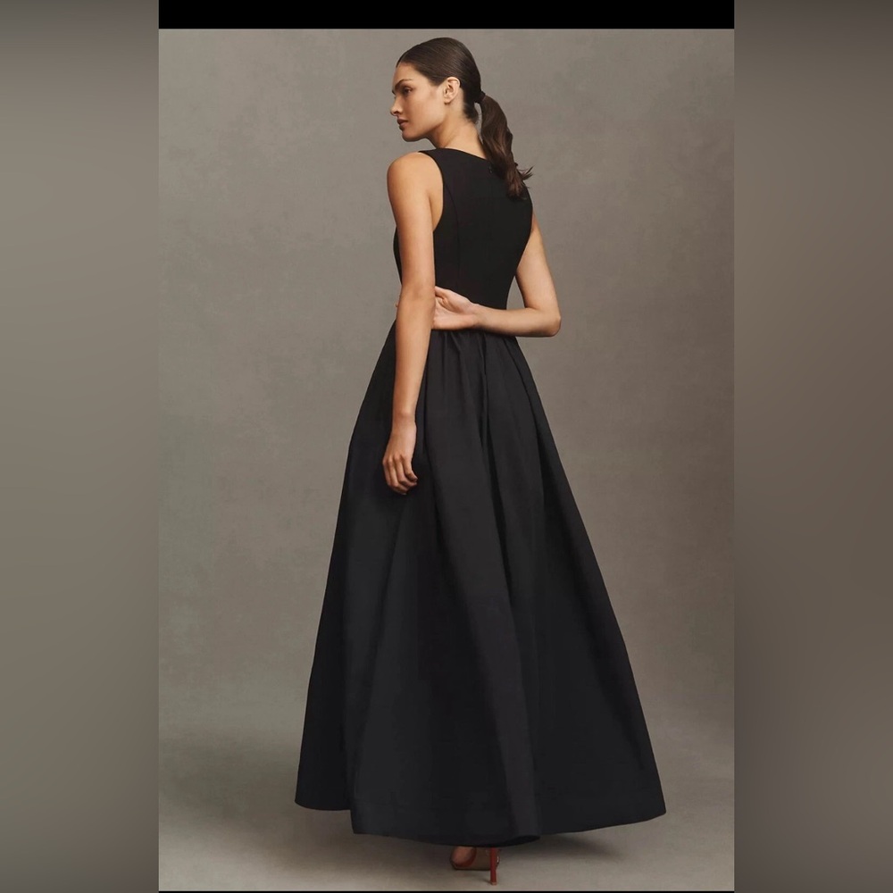 NWT BHLDN Jemma XL Scoop-Neck Corset Fit & Flare Black Anthropologie Maxi Dress - Picture 3 of 6